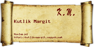 Kutlik Margit névjegykártya